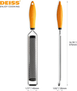 Moonval Lemon Zester & Cheese Grater, Stainless Steel Grater for Citrus, Cheese, Garlic & Vegetables