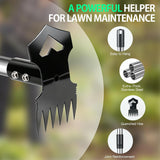 Moonval Weed Puller Tool, 60-Inch Long Handle 2-in-1 Garden Hoe & Weed Rake for Lawn & Garden