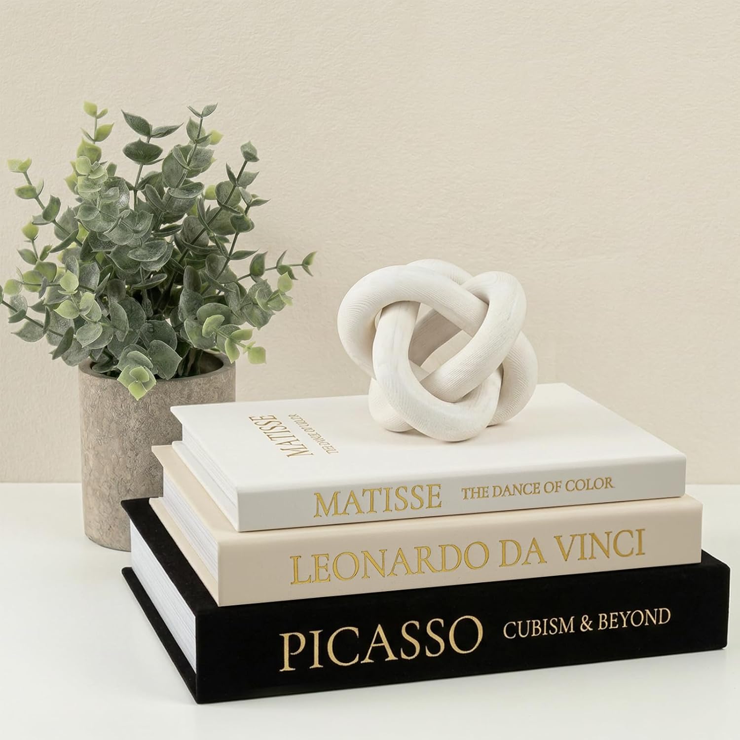 Moonval Decorative Faux Book Box Set, Set of 3 Linen Storage Books with Hidden Compartment