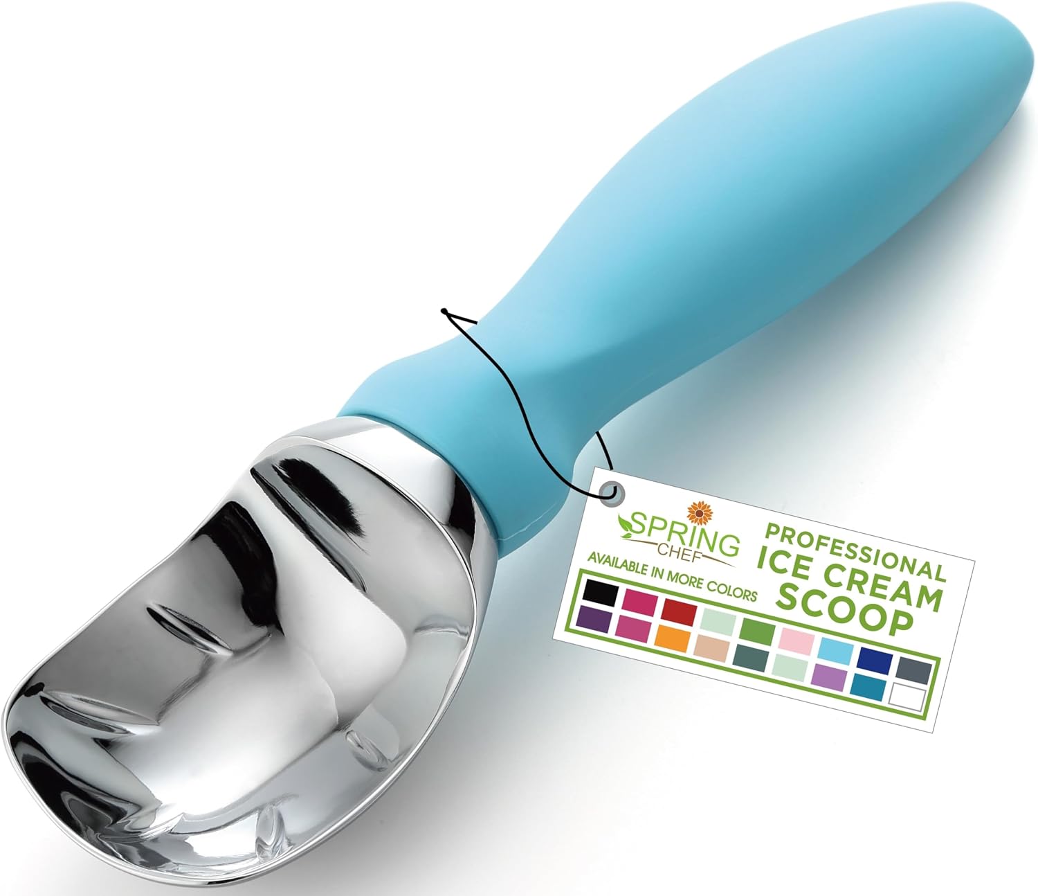 Moonval Ice Cream Scoop, Heavy-Duty Metal Scooper for Ice Cream, Cookie Dough & Frozen Desserts