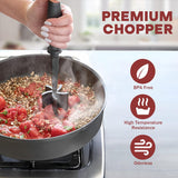 Moonval Meat Chopper, Heat-Resistant Ground Beef Masher & Hamburger Grinder for Kitchen Cooking