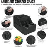 Moonval Car Seat Organizer, Front Seat Storage with 11 Compartments, 2 Cup Holders & Waterproof Oxford Fabric