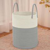 Moonval Woven Laundry Basket, 60L Cotton Rope Hamper for Clothes, Blankets & Toys