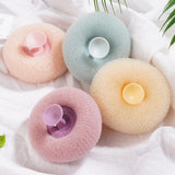 Moonval Suction Cup Bath Loofahs, Quick-Drying Body Scrub Sponges, Pack of 2