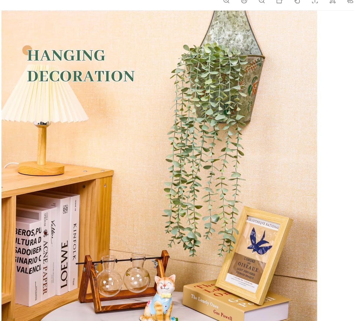 Moonval Artificial Hanging Plant, Faux Greenery for Bathroom, Wall Shelf & Home Decor