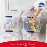 Moonval 32 Qt Stackable Storage Bins with Lids, 6-Pack Clear Plastic Closet Organizers