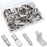 Moonval Shelf Pins Kit, 104-Piece Nickel-Plated Shelf Support Pegs Set for Cabinets & Bookshelves