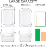 Moonval Plastic Storage Bins, Clear Multi-Use Organizer Containers for Pantry, Kitchen & Fridge