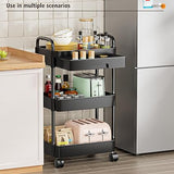 Moonval Multifunction Rolling Storage Cart, Mobile Multi-Tier Organizer for Kitchen, Bathroom & Laundry