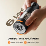 Moonval Electric Salt & Pepper Grinder Set, Rechargeable Automatic Mills with Adjustable Coarseness, Black