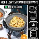 Moonval Reusable Silicone Air Fryer Grill Pan Basket, Non-Stick Food Grade Baking Tray