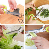 Moonval 5-Blade Stainless Steel Herb Scissors with Cleaning Comb for Fast Kitchen Prep