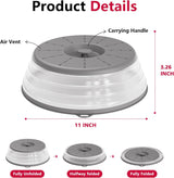 Moonval Microwave Splatter Cover, Vented Food Cover & Colander with Hook Hole for Meal Prep, Grey