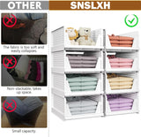 Moonval Stackable Closet Storage Baskets, Foldable Drawer Organizers for Clothes & Home Storage