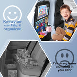 Moonval Backseat Car Organizer, 2-Pack Seat Protectors with Foldable Tray, Tablet Holder & 9 Pockets