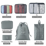 Moonval 7-in-1 Foldable Travel Organizer Set, Packing Cubes & Toiletry Bags for Luggage Storage