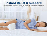 Moonval Knee Pillow, Memory Foam Leg Cushion for Side Sleepers with Washable Cover, White