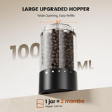 Moonval Electric Salt & Pepper Grinder Set, Rechargeable Automatic Mills with Adjustable Coarseness, Black