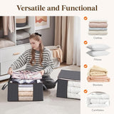 Moonval Clothes Storage Bags, Foldable Storage Bins with Clear Window & Reinforced Handles
