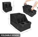Moonval Car Seat Organizer, Front Seat Storage with 11 Compartments, 2 Cup Holders & Waterproof Oxford Fabric