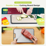 Moonval Titanium Cutting Board, Double-Sided Food-Grade Titanium & PP Chopping Board