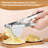 Moonval Heavy Duty Potato Ricer, Stainless Steel 22oz Masher Press with Silicone Handles