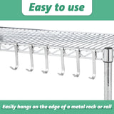 Moonval Wire Shelf J Hooks, Heavy-Duty Metal Hanging Hooks for Closet & Storage Racks