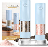 Moonval Electric Salt & Pepper Grinder Set, Rechargeable Automatic Mills with Adjustable Coarseness, Black