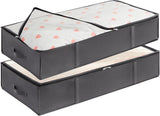 Moonval Under Bed Storage Bags, Foldable Organizers with Reinforced Handles for Bedding & Clothes