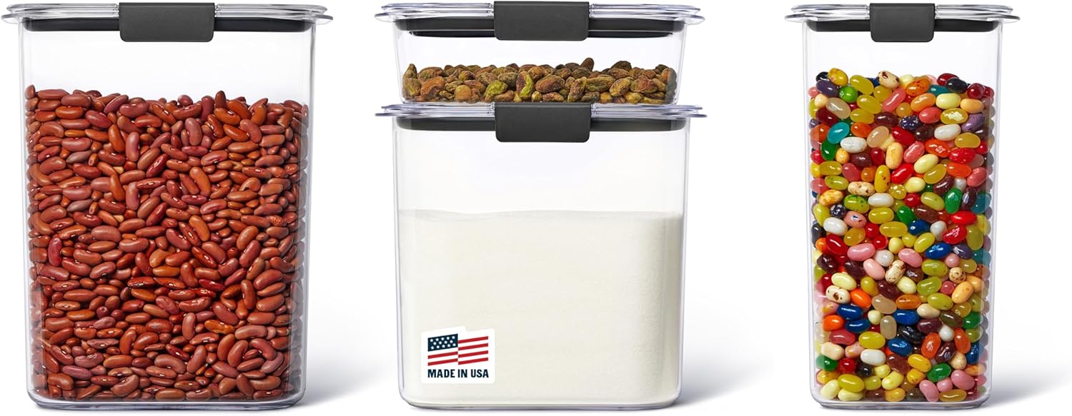 Moonval Food Storage Containers, 8-Piece Airtight BPA-Free Pantry Canister Set, Leakproof & Dishwasher Safe