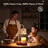 Moonval Candle Warmer Lamp, Height-Adjustable Dimmable Wax Warmer with Timer for Jar Candles
