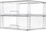 Moonval Stackable Storage Drawers, Clear Acrylic Organizer Bins for Bathroom, Kitchen & Closet