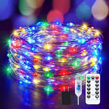 Moonval Fairy String Lights, 100 LED 40 ft Plug-In Twinkle Lights with Remote & Timer, Multicolor