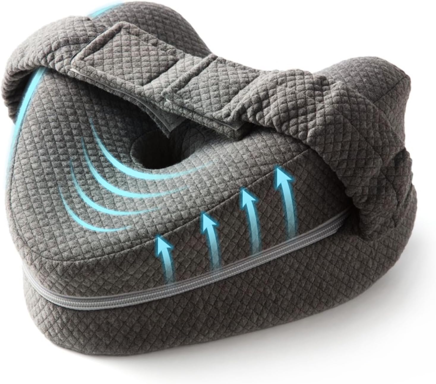 Moonval Memory Foam Knee Pillow, Leg Cushion with Adjustable Strap for Side Sleepers