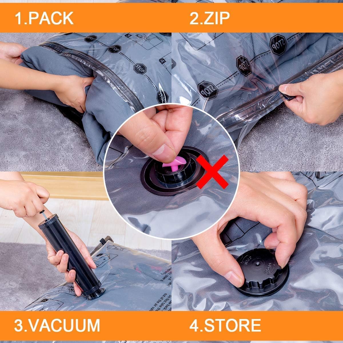 Moonval Vacuum Storage Bags, Space Saver Bags with Electric Pump for Clothes & Bedding