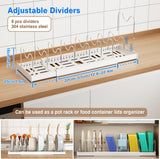 Moonval Pots & Pans Organizer, Expandable Lid & Cookware Rack with 9 Adjustable Dividers