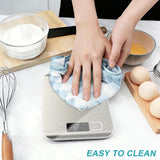 Moonval Digital Kitchen Food Scale, Stainless Steel 11 lb Scale with LCD Display, Tare Function & 6 Units