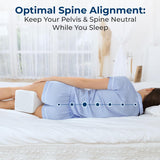 Moonval Knee Pillow, Memory Foam Leg Cushion for Side Sleepers with Washable Cover, White