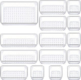 Moonval Clear Drawer Organizer Set, Plastic Storage Trays for Kitchen, Bathroom & Office