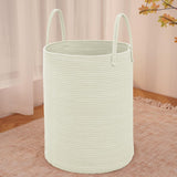 Moonval Woven Laundry Basket, 60L Cotton Rope Hamper for Clothes, Blankets & Toys