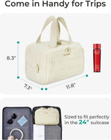 Moonval Travel Toiletry Bag, Waterproof Cosmetic Organizer with Wet Dry Compartment