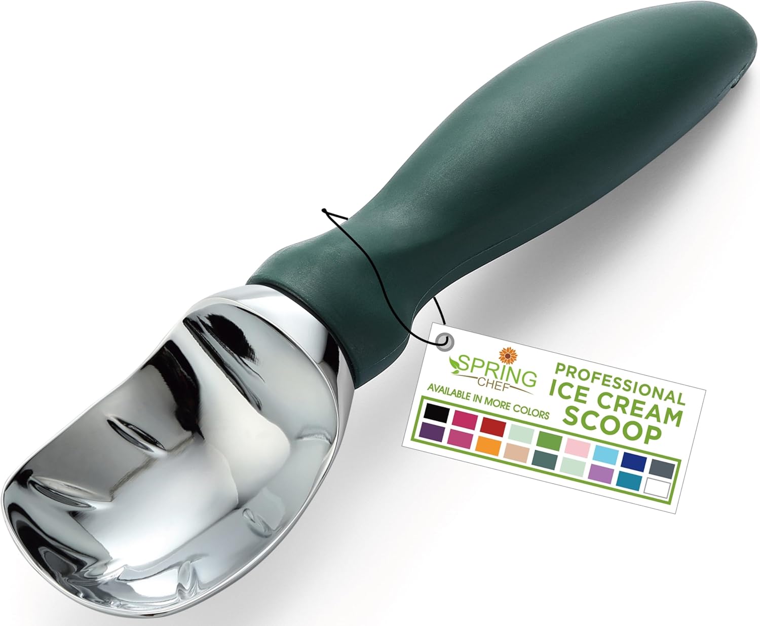 Moonval Ice Cream Scoop, Heavy-Duty Metal Scooper for Ice Cream, Cookie Dough & Frozen Desserts
