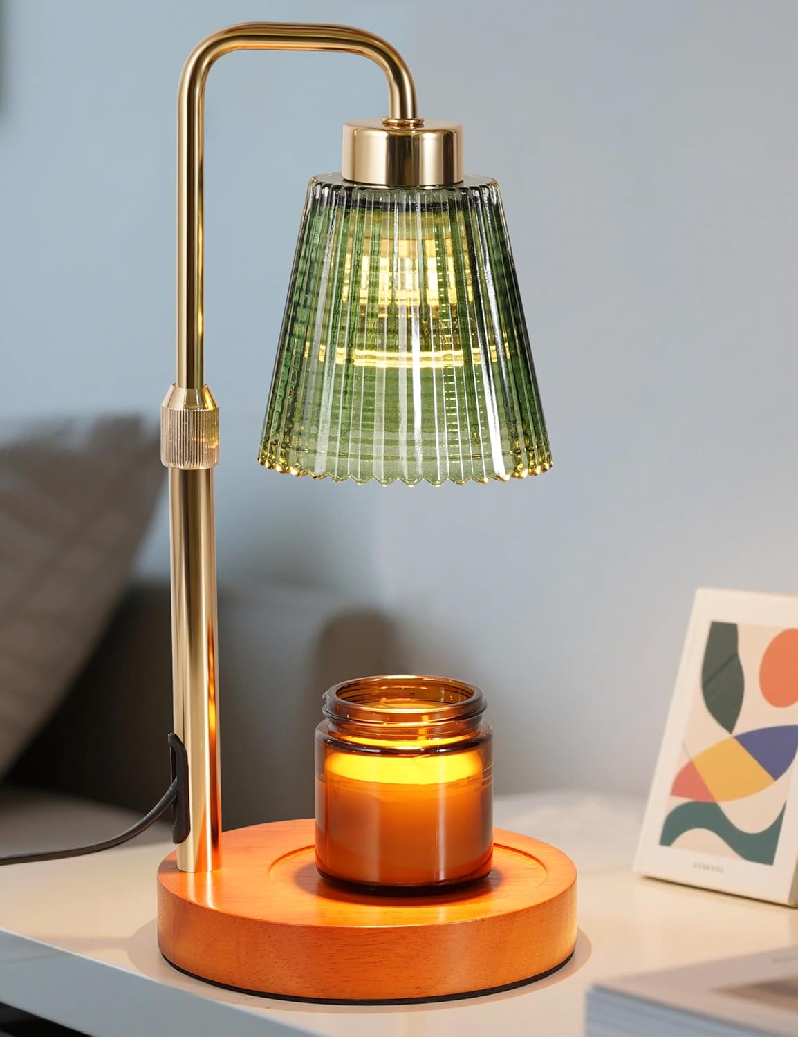 Moonval Candle Warmer Lamp, Dimmable Wax Melt Warmer with Timer & 2 Bulbs for Jar Candles