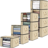 Moonval Closet Storage Bags, 3-Pack 35L Foldable Under Bed Organizers with Handles for Clothing