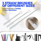 Moonval Bottle Brush Cleaner Set, 5-Piece Cleaning Brushes with Stainless Steel Handle for Bottles & Straws