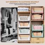 Moonval Stackable Closet Storage Baskets, Foldable Drawer Organizers for Clothes & Home Storage