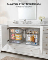 Moonval Stackable Storage Drawers, 5-Pack Clear Plastic Organizer Bins for Kitchen, Bathroom & Pantry