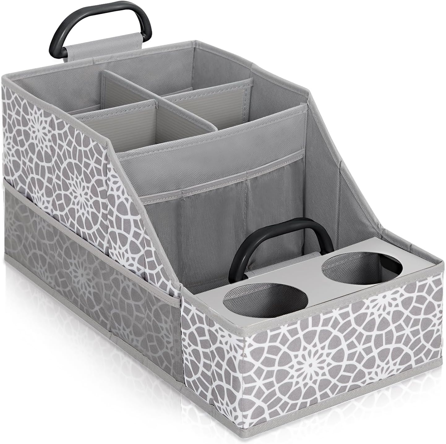 Moonval Car Seat Organizer, Front Seat Storage with 11 Compartments, 2 Cup Holders & Waterproof Oxford Fabric