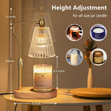 Moonval Candle Warmer Lamp, Height-Adjustable Dimmable Wax Warmer with Timer for Jar Candles