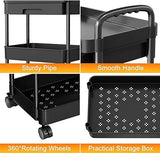 Moonval Multifunction Rolling Storage Cart, Mobile Multi-Tier Organizer for Kitchen, Bathroom & Laundry